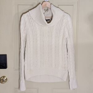 Cable Knit Cowl Neck Sweater | 100% Cotton | Cozy Oatmeal Neutral